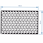 Set 2 folii autoadezive decupate pentru decorarea stopurilor auto, dimensiune 2 x 48 x 30cm, culoare Negru Mat, model HONEYCOMB TRIANGLE - imagine 6