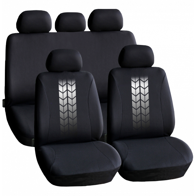 huse-scaune-auto-universale-negru-carguard-3.png Set huse scaun auto ieftine, Universale 9 piese, model TIRE TRACKS - imagine 1