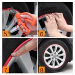 Inele de protectie si decor jante, adezive, din plastic flexibil - GALBEN - imagine 3