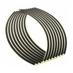 Set 16 inele autocolant jante Negru Lucios - imagine 2