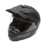 Casca motocross integrala negru mat cu viziera transparenta si ochelari de soare, marimea L, model LION