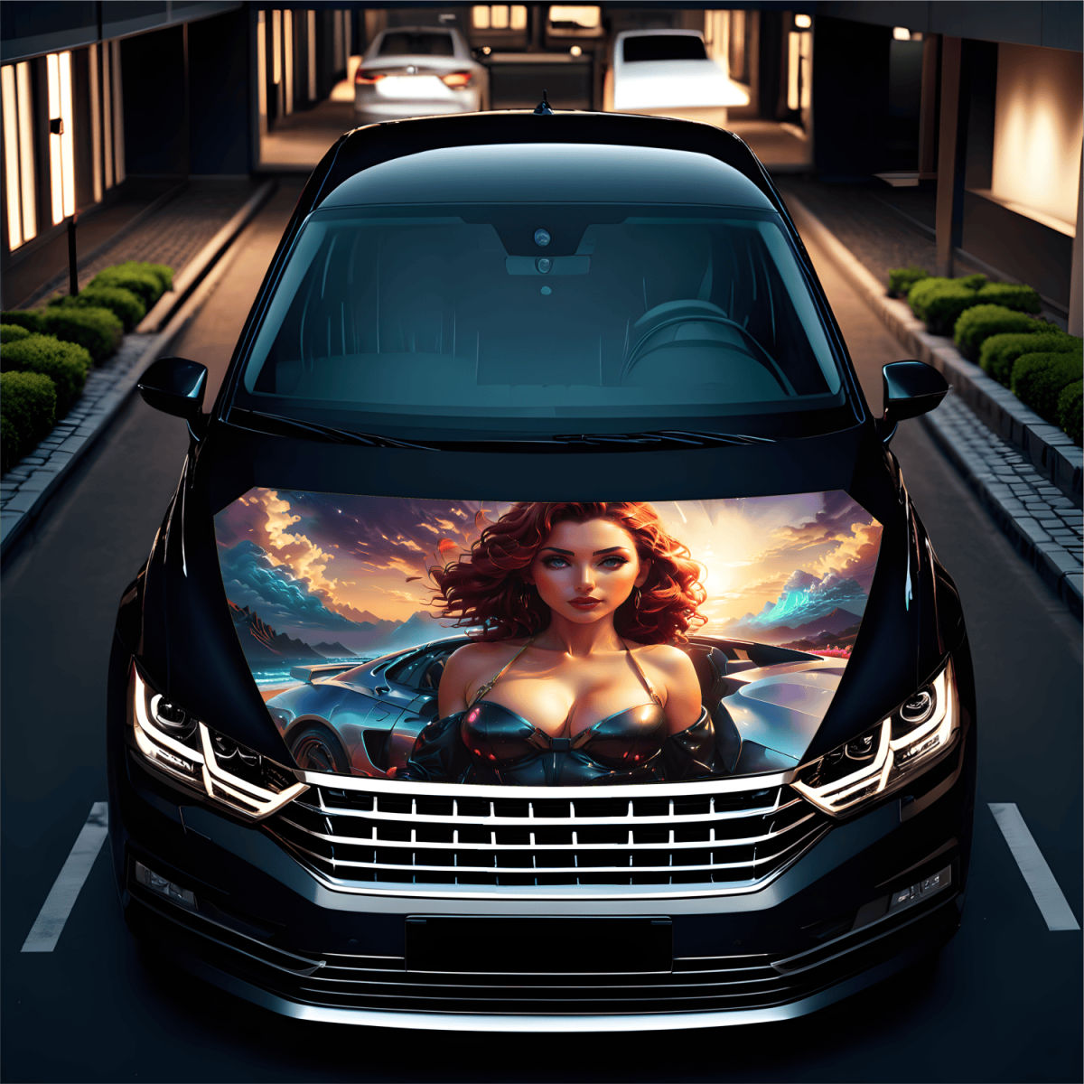Folie Capota Auto &Quot;Hood Art&Quot; Rezistenta La Exterior, Marime M (165 X 120Cm) - Cod: Avx-Capota-012M