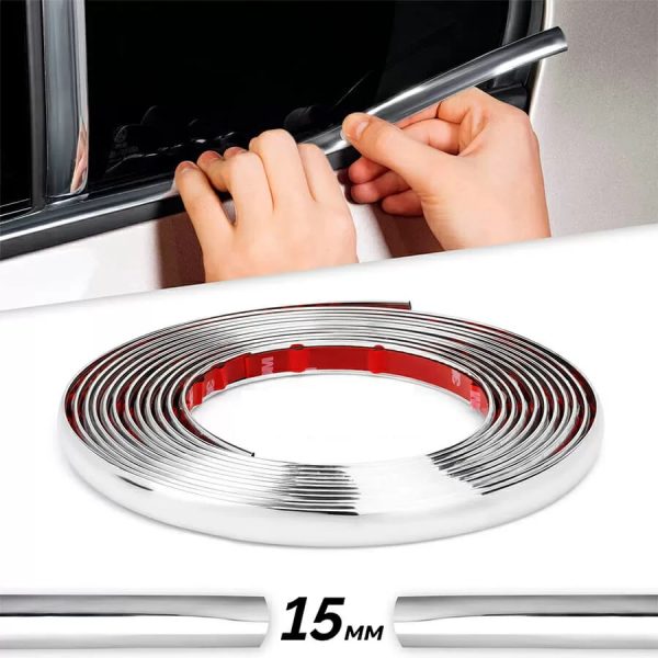 Rola Ornament autoadeziv, 15mm x 15m Crom SILVER