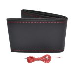 Husa volan OTOM din Piele Ecologica "Ne-Perforata" pentru autoturisme, diametru volan 37 - 39 cm, cu ac si ata Rosie - imagine 2