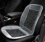 Huse auto cu bile de masaj din lemn si margine de plus gri CSM-01-Grey - imagine 2