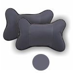 Set 2 buc. perne tetiere auto, pentru sustinere gat din piele ecologica, culoare GRI INCHIS - imagine 2