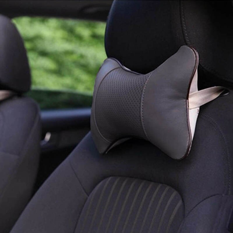 perna-tetiera-gri-3.jpg Set 2 buc. perne tetiere auto, pentru sustinere gat din piele ecologica, culoare GRI INCHIS - imagine 1