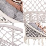 Hamac brazilian, tip scaun, Springos, cu perna, crem si gri, max 150 kg, 79x80x120 cm - imagine 11