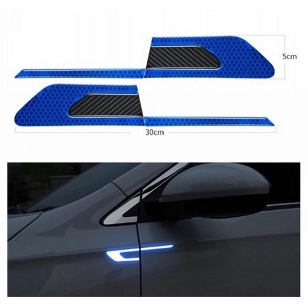 Set 2 stickere reflectorizante BUMERANG Carbon 5D, Albastra