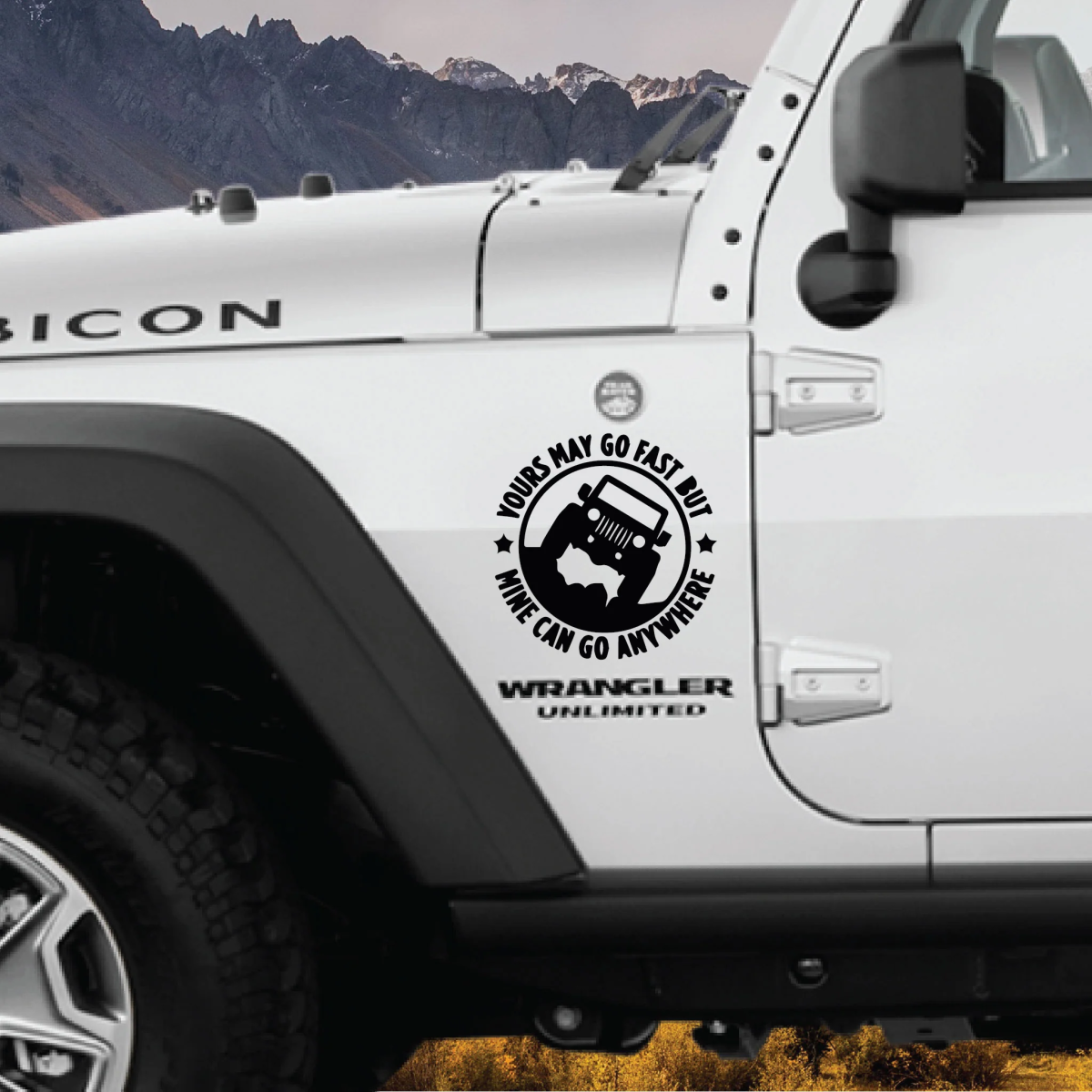 Sticker Autoadeziv Pentru Vehicule Off Road, Model &Amp;Quot;You Can Go Fast&Amp;Quot;, Dimensiune 30 X 30 Cm, Culoare Neagra