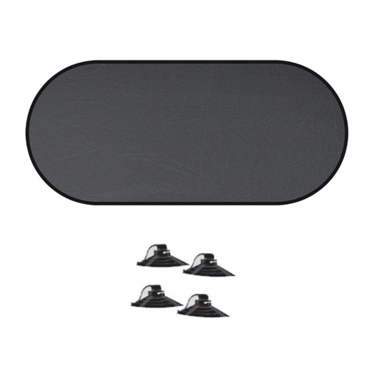 Parasolar Luneta Auto, 100 X 50 Cm, Culoare Neagra, Prindere Cu Ventuze