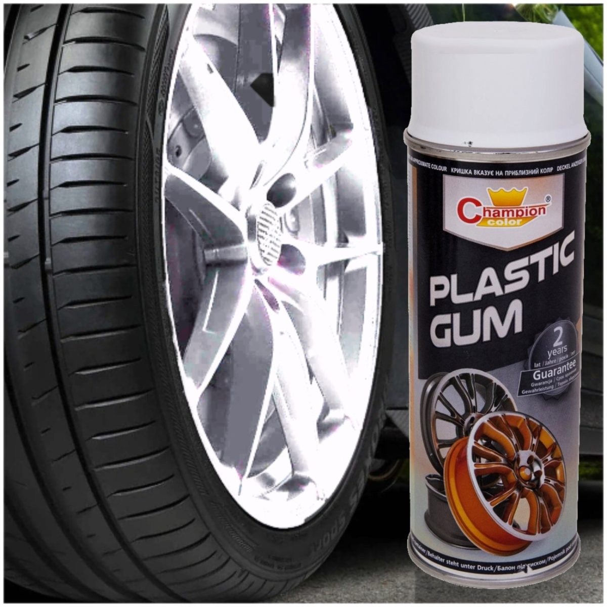 Spray Vopsea Cauciucata Pentru Jante, Culoare Alba