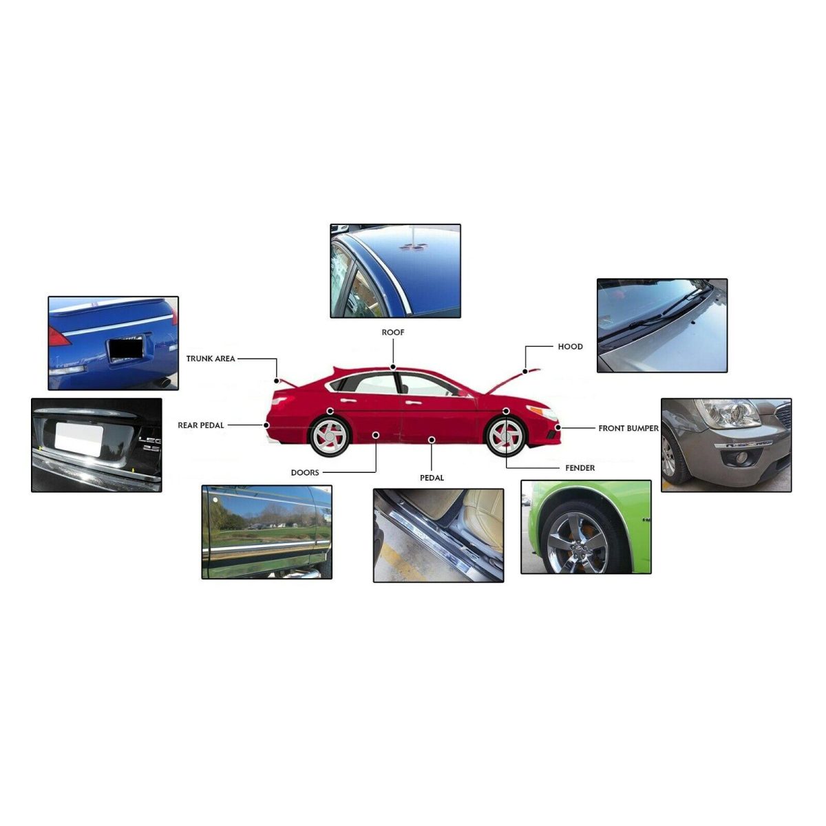 Rola Folie Crom Pentru Colantare Bandouri Sau Ornamente Auto 150 X 5Cm