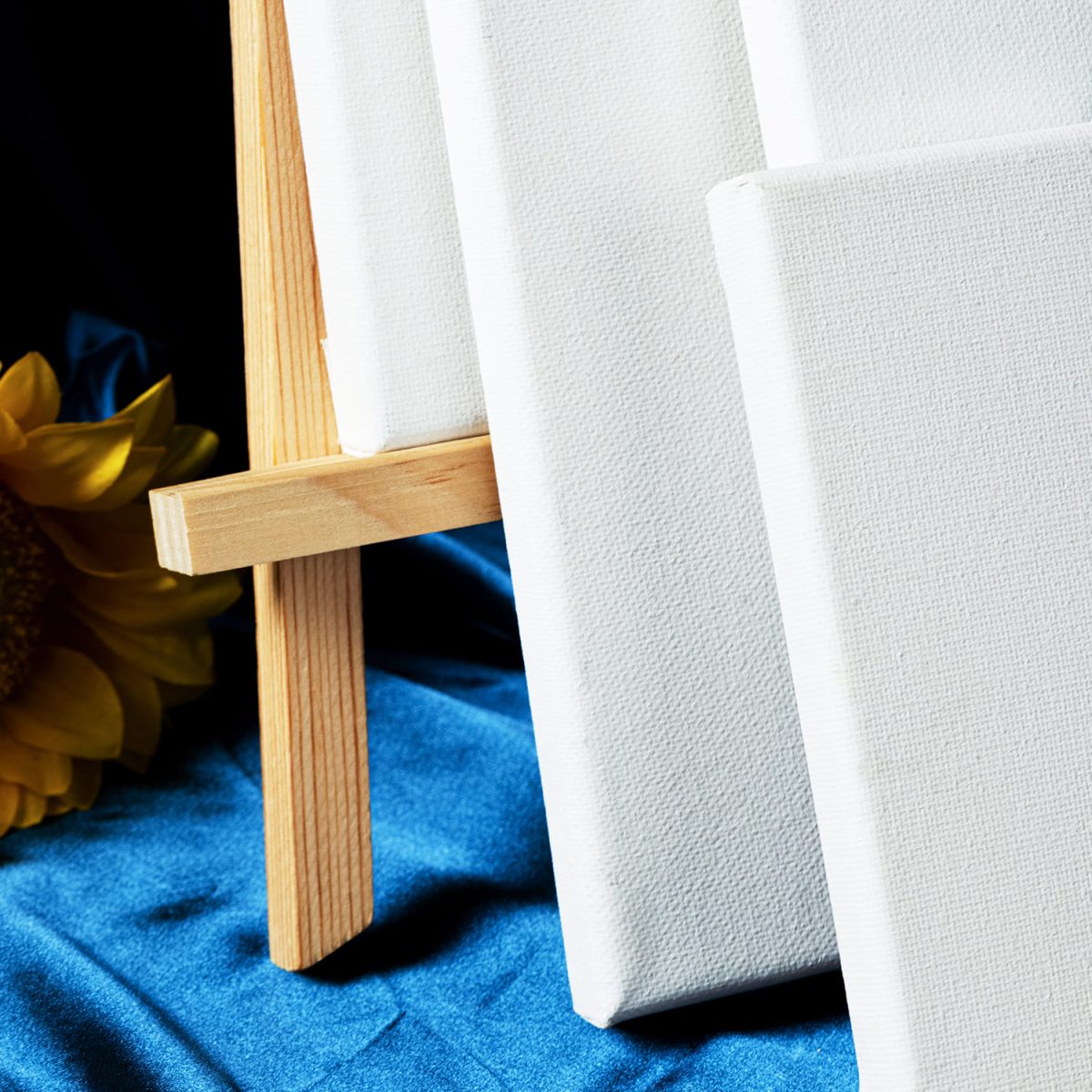 Set 3 Sasiuri Din Lemn Cu Panza Canvas Pentru Pictura, Culoare Alb Mat, Marca Avex