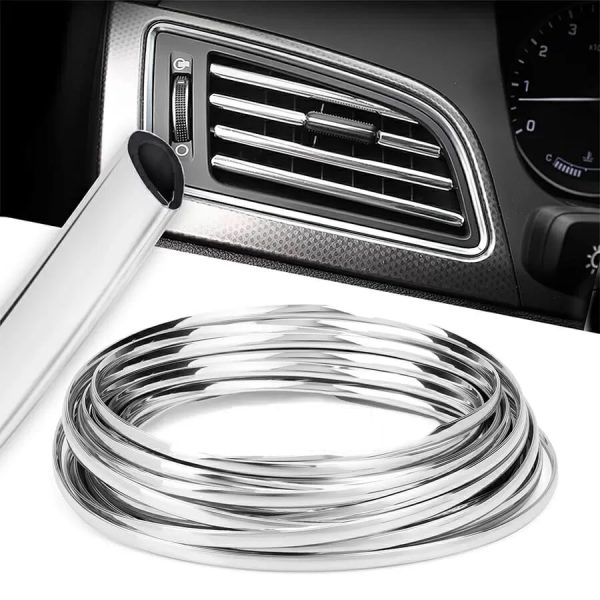 Rola Ornament Auto de tip "U" pentru muchii sau grila ventilatie, 15m liniari, culoare Crom SILVER