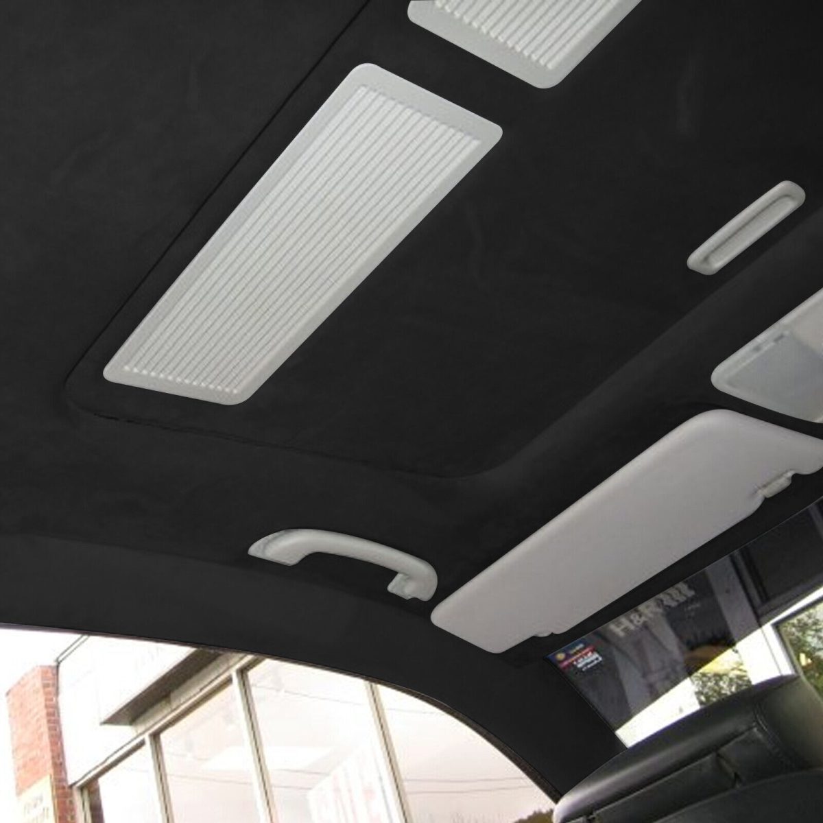 Material Pentru Reconditionare Plafon Auto, Material Textil Cu Spate Buretat, Culoare Neagra, Dimensiune 2M X 1,50M