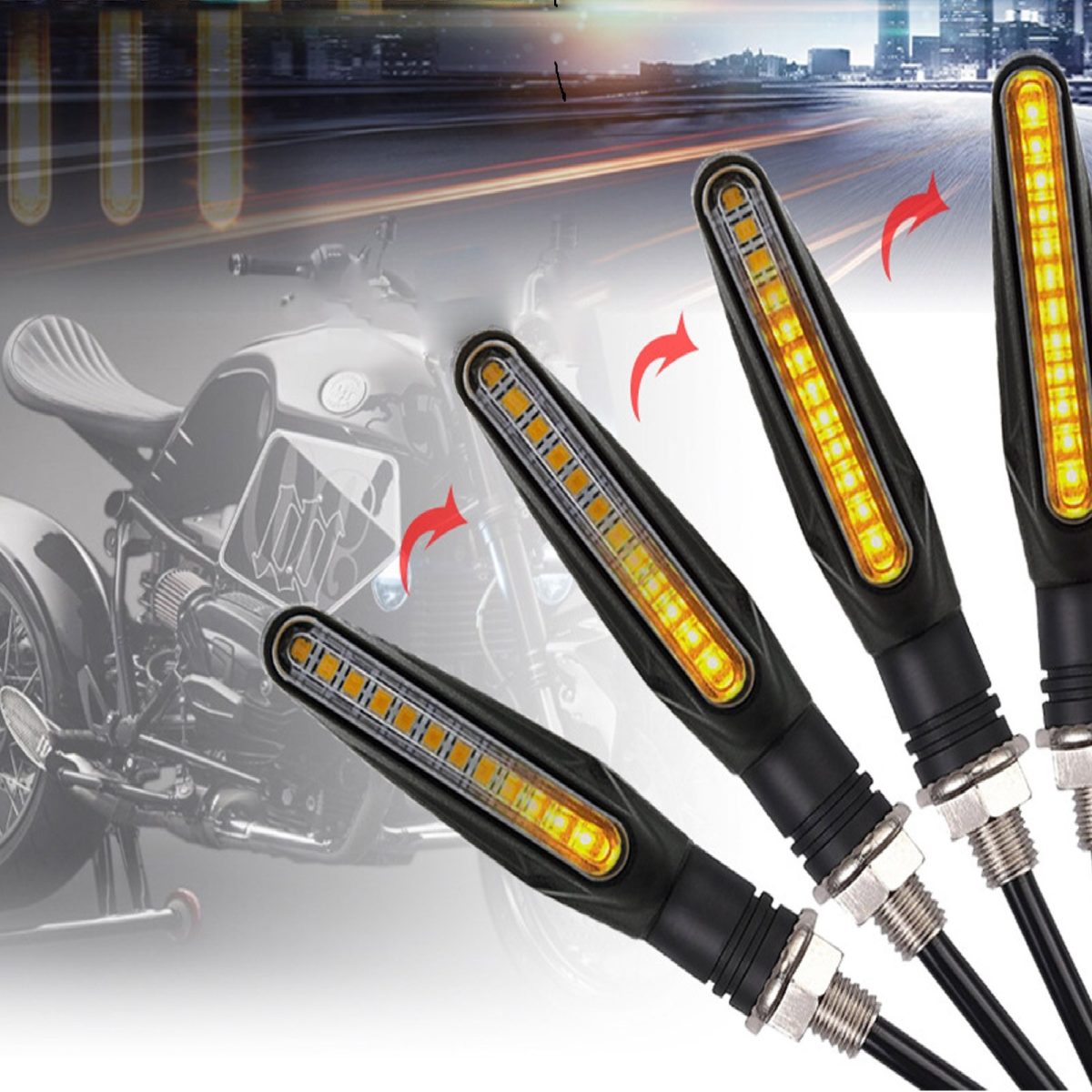 Set 2 Lampi Semnalizare Moto Secventiala, Cu 2 Functii, Pozitie Si Semnalizare, Avx-Zd59B