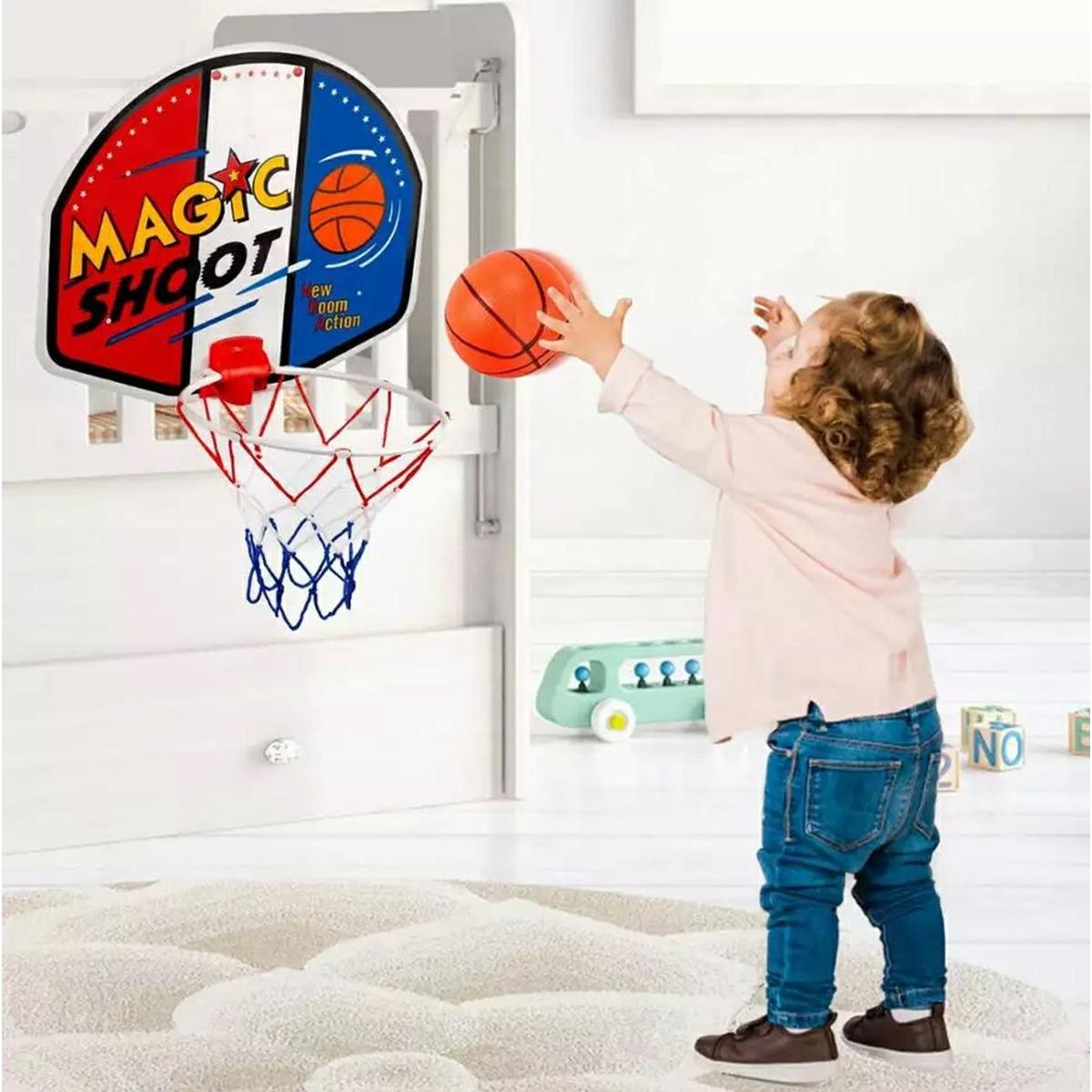 Set MINI pentru copii, Cos de basket  Minge  Pompa, pentru activitati in aer liber sau interior