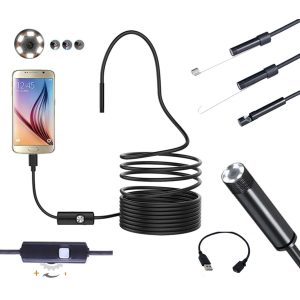 Camera endoscopica de inspectie, waterproof, 5,5mm, conectare AndroidWindows prin microUSB  USB, lungime cablu 5m