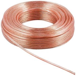 Rola cablu pentru boxe, 2 x 15 mm, lungime 10m, culoare rosutransparent