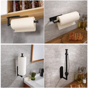 Wall Mounted Damping Roll Paper Holder Kitchen Bathroom Accessories Stainless Steel Tissue Holders For Cabinet Organizing