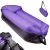 Saltea Autogonflabila „Lazy Bag” tip sezlong, 185 x 70cm, culoare Negru-Violet, pentru camping, plaja sau piscina