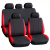 Set huse scaun auto ieftine, Universale 9 piese, model V-Style – ROSU